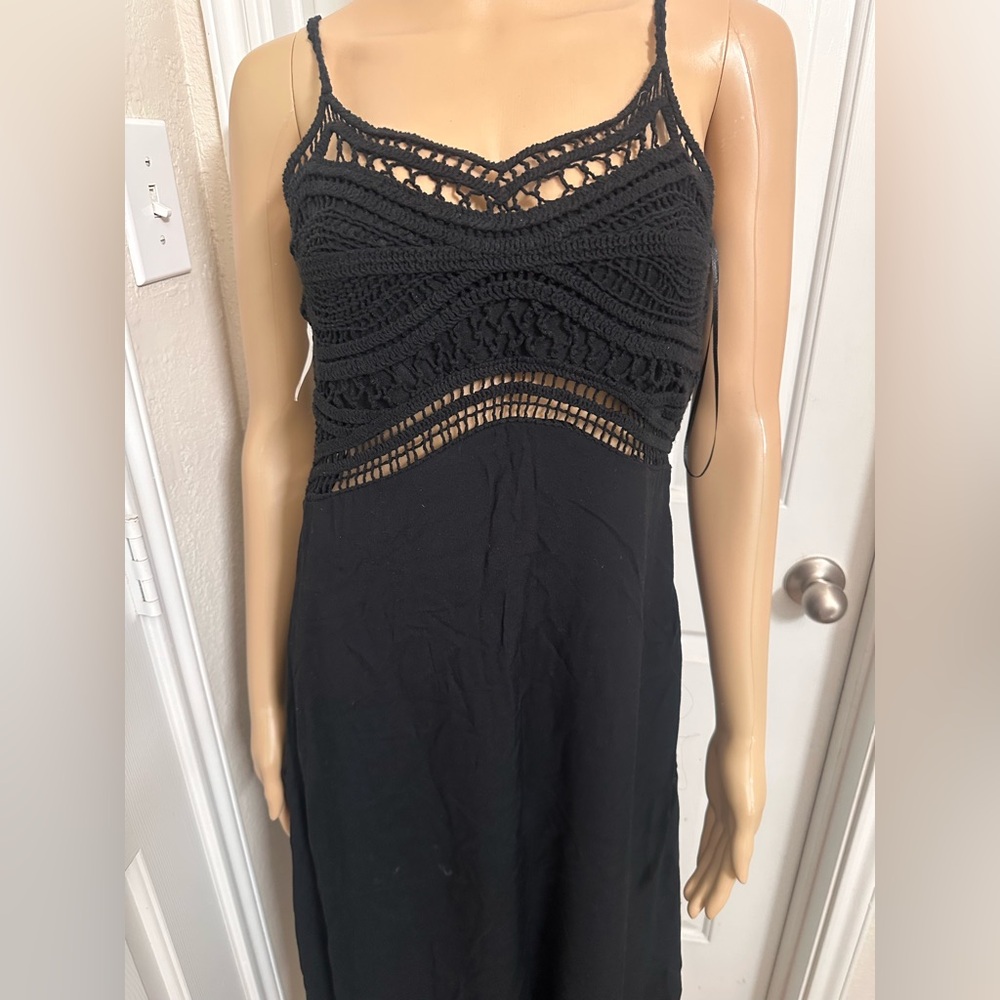 New GB gianni binni Black Crochet Detail Dress Sz. S
